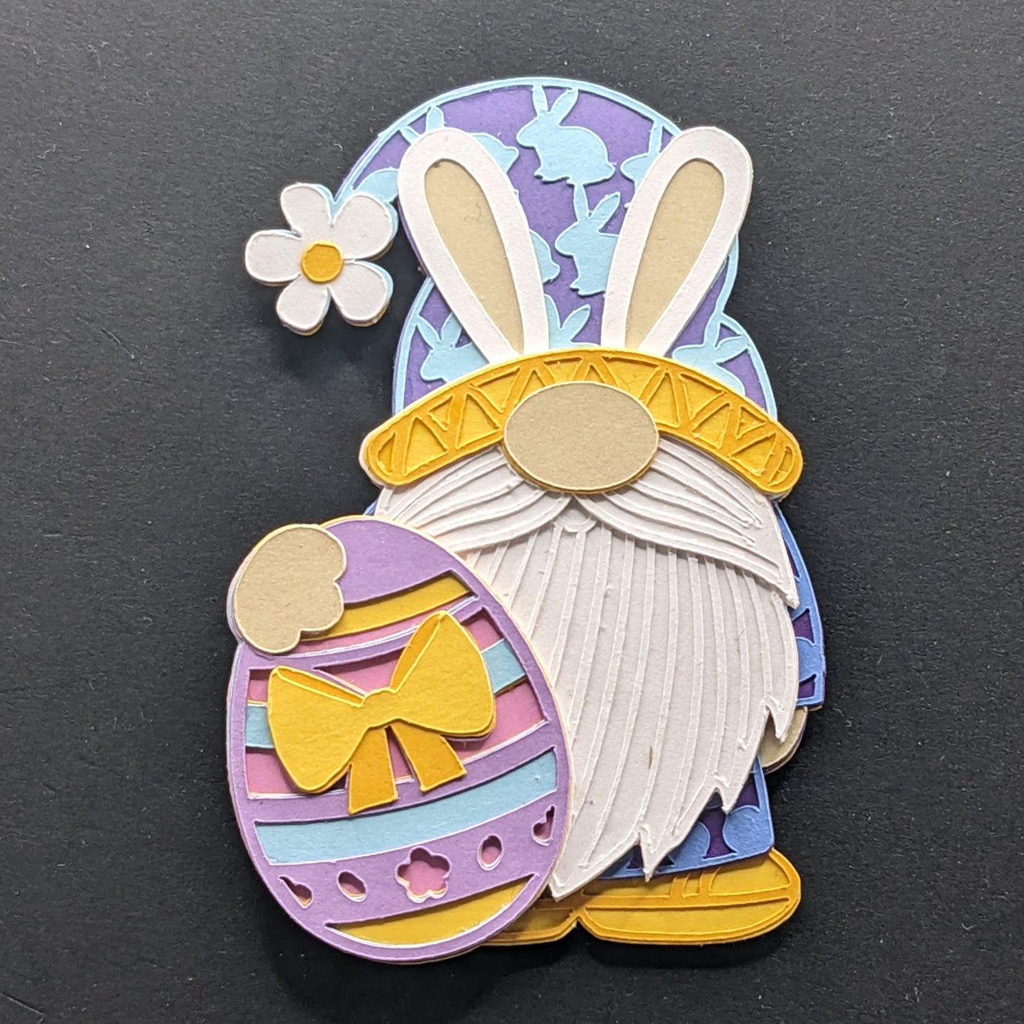 Easter Delight: Handcrafted Layered Cardstock Easter Treats Gnome Magnets