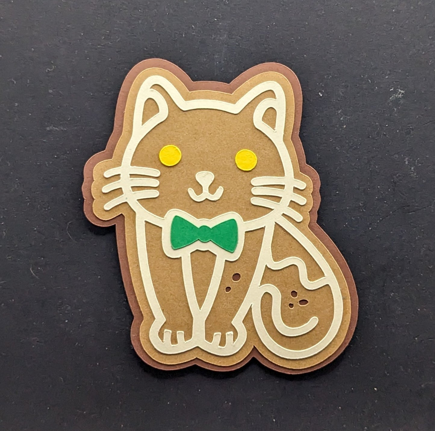 Sweet Magnet Set: 3-Inch Layered Cardstock Gingerbread Family Magnets - Gingerbread Man, Woman, Dog, and Cat