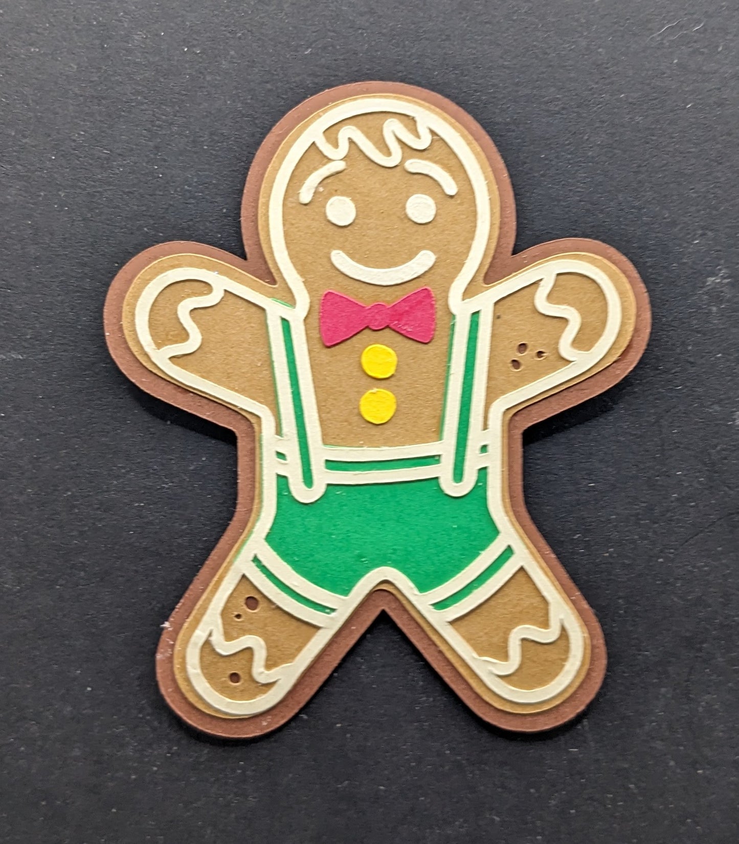 Sweet Magnet Set: 3-Inch Layered Cardstock Gingerbread Family Magnets - Gingerbread Man, Woman, Dog, and Cat