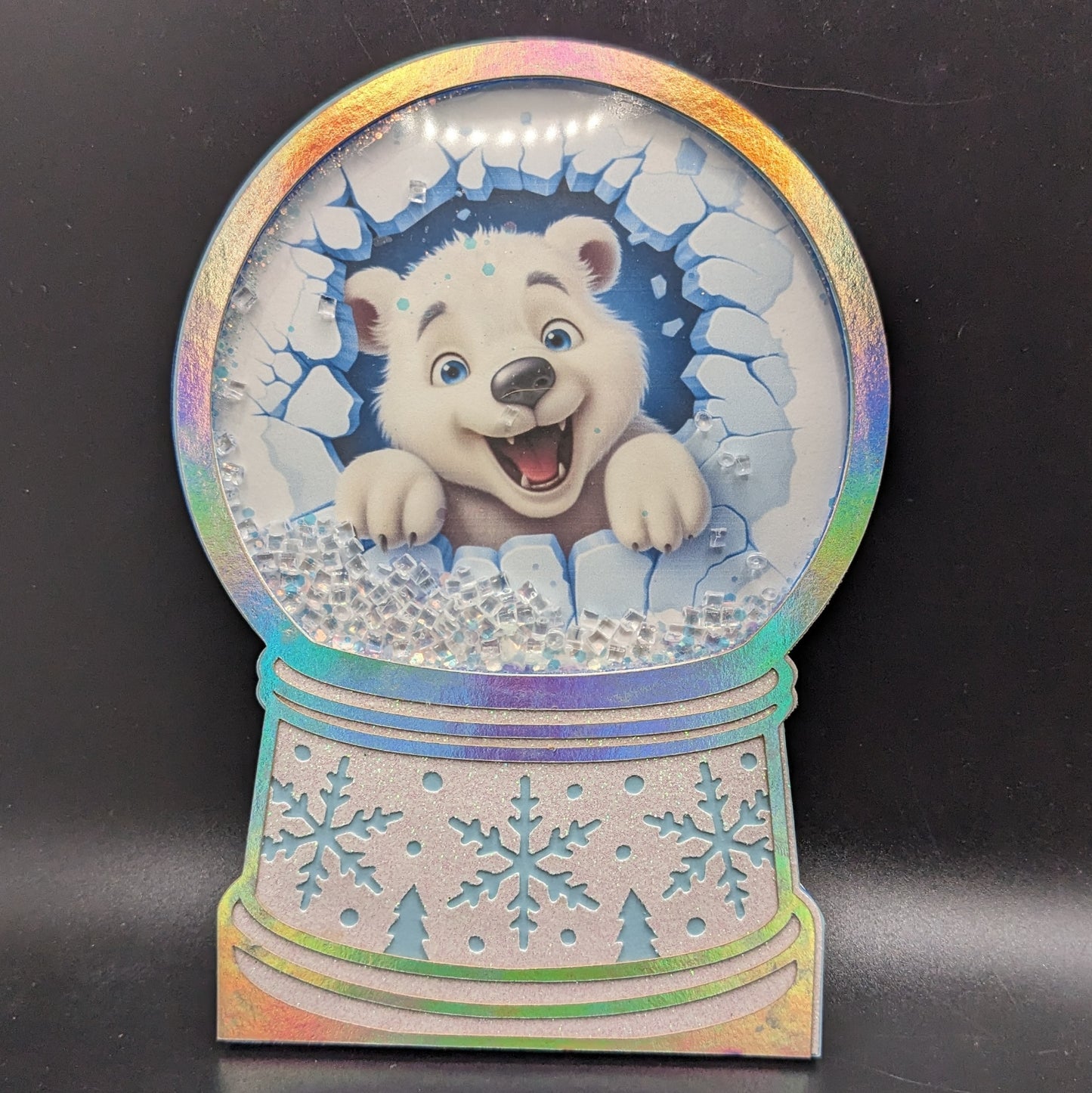 Frosty Memories: Personalize Your Winter Wonderland with Our Customizable Image Snowglobe Shaker Card! ❄️✨