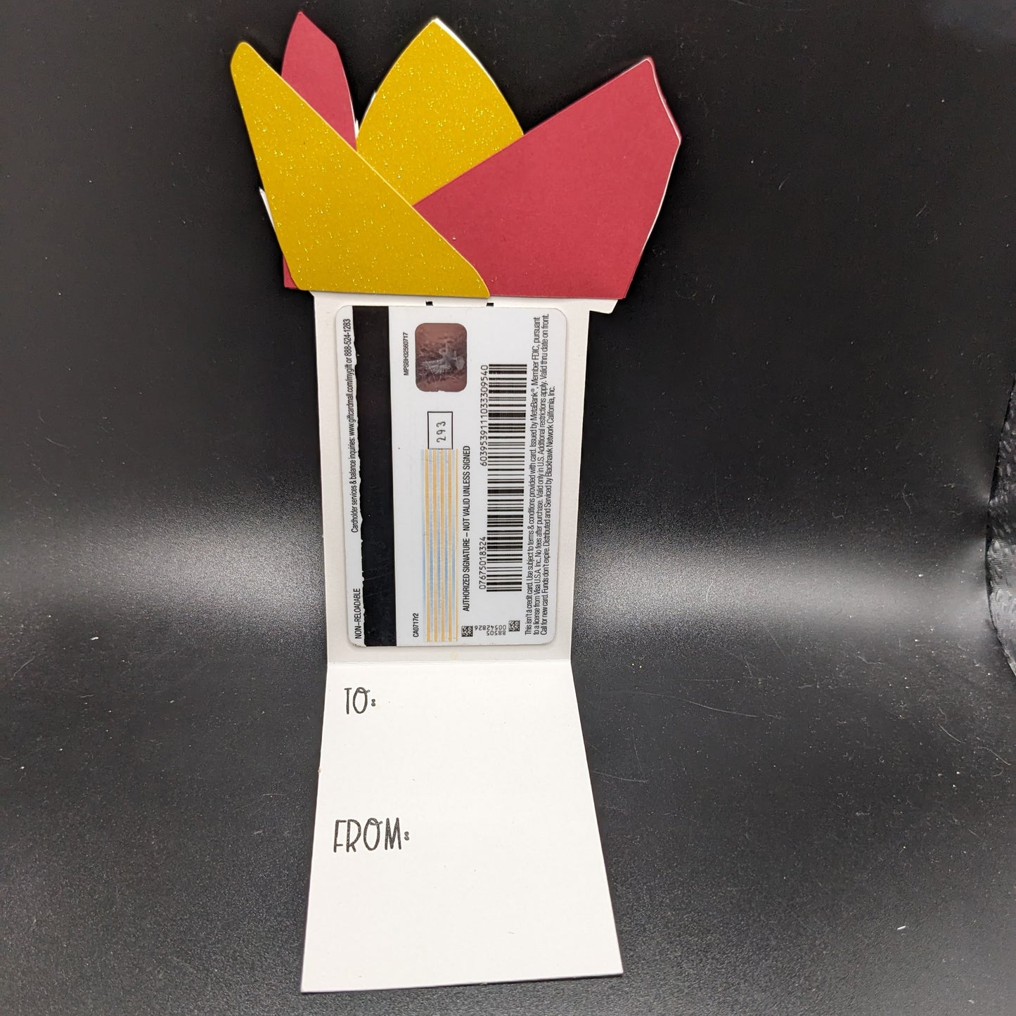 Gift Bag Surprise: 3D Layered Cardstock Gift Card Holder with Tissue Paper