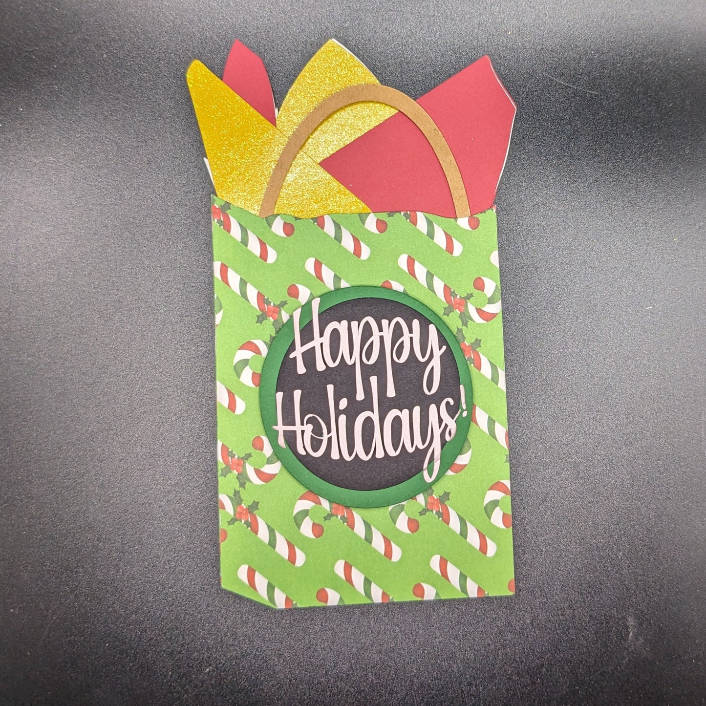 Gift Bag Surprise: 3D Layered Cardstock Gift Card Holder with Tissue Paper