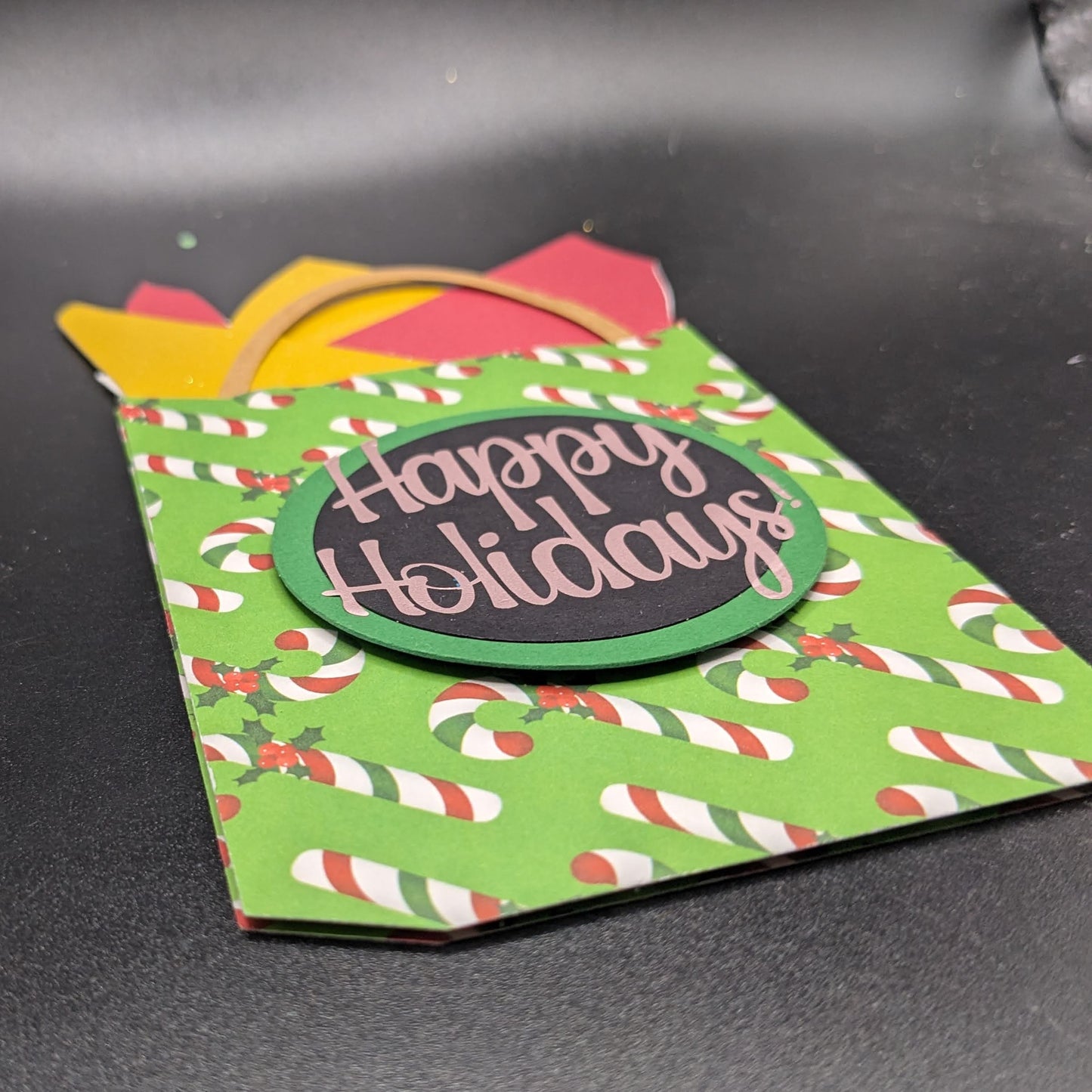 Gift Bag Surprise: 3D Layered Cardstock Gift Card Holder with Tissue Paper