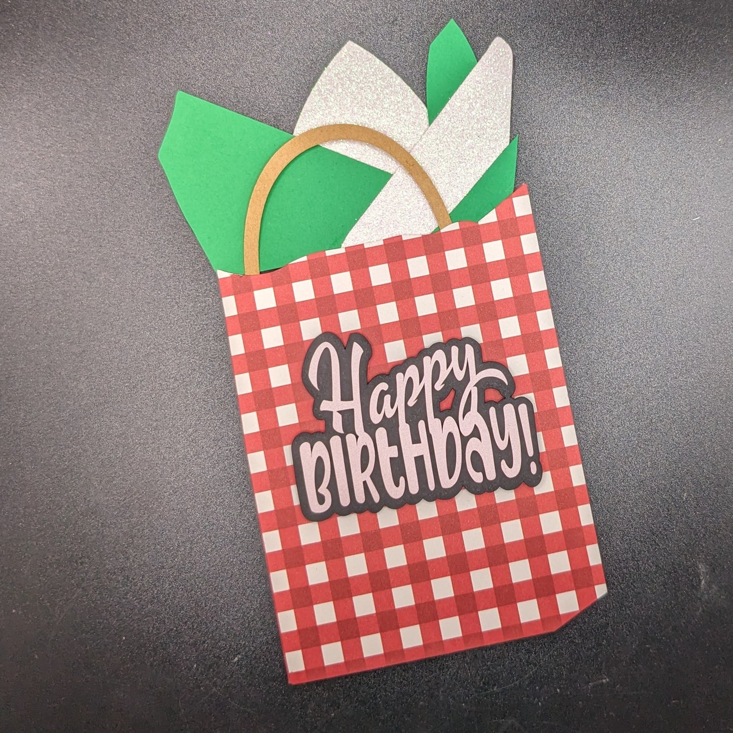 Gift Bag Surprise: 3D Layered Cardstock Gift Card Holder with Tissue Paper