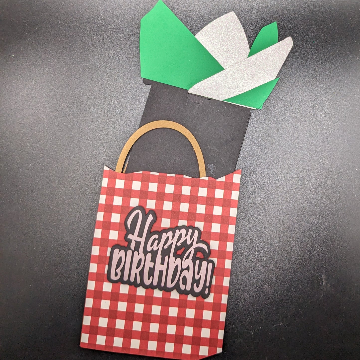 Gift Bag Surprise: 3D Layered Cardstock Gift Card Holder with Tissue Paper