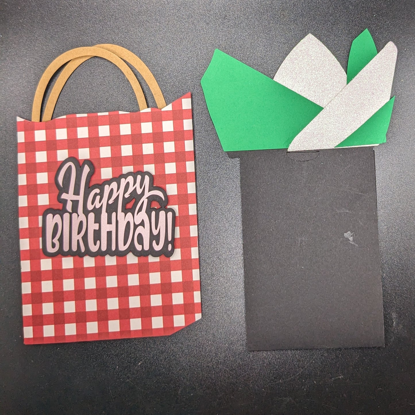 Gift Bag Surprise: 3D Layered Cardstock Gift Card Holder with Tissue Paper