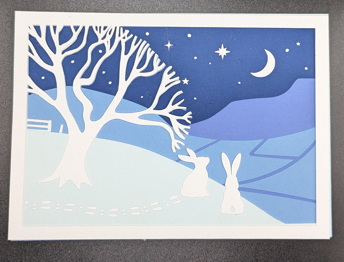 Rabbit Layered Cardstock Card