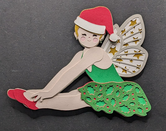 โจ Enchanting Elegance: 3-Inch Layered Cardstock Christmas Fairy Magnet - Magical Festivity for Your Fridge! ๐งโโ๏ธ๐ฒ