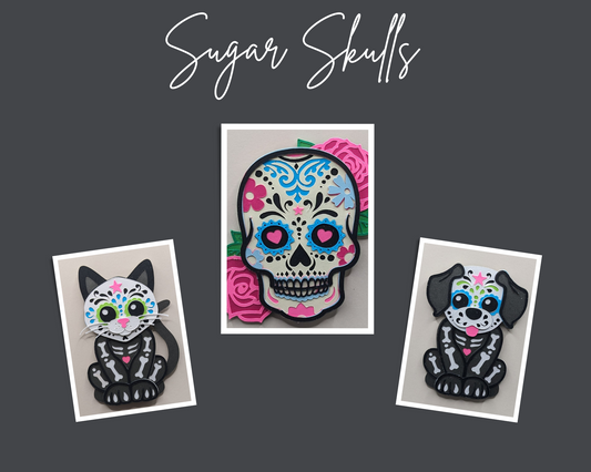 Sugar Skull, Dog & Cat Magnet