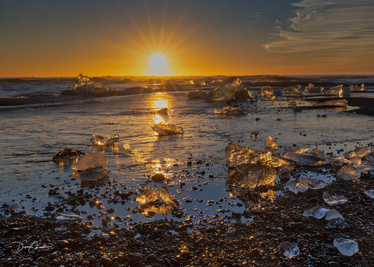 Diamond Beach at Sunrise.  Iceland