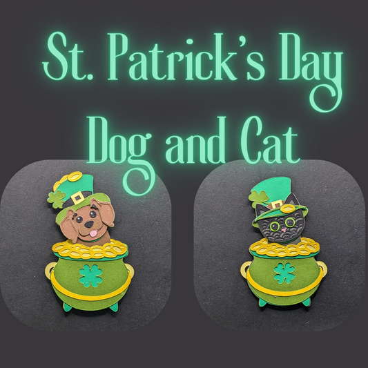 Lucky Pup & Lucky Charm Cat: A 3-Inch Layered Cardstock Magnets