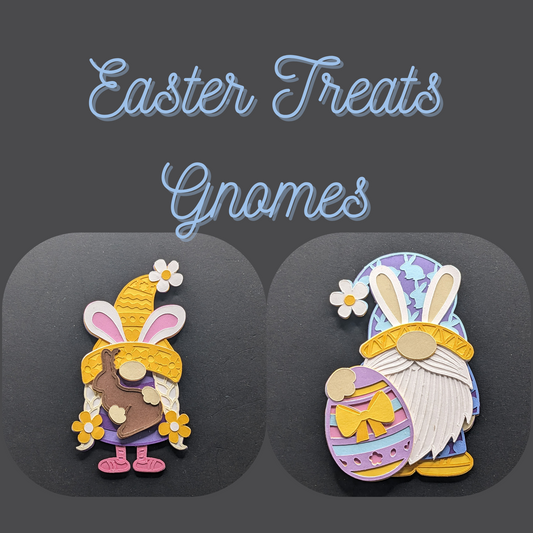 Easter Delight: Handcrafted Layered Cardstock Easter Treats Gnome Magnets