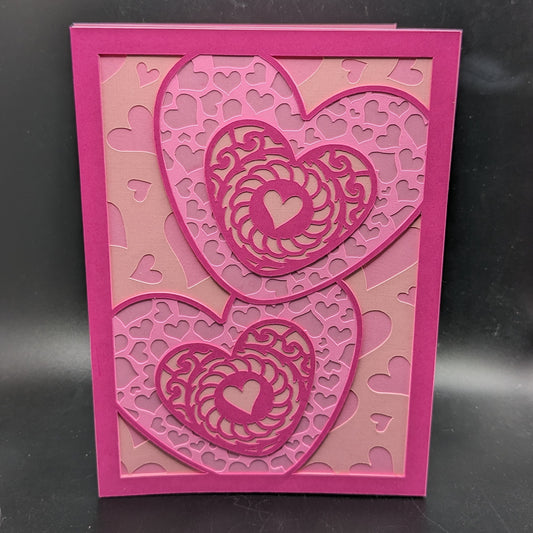 Pink Hearts Love Card