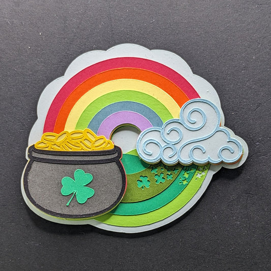 Lucky Charm Rainbow: A 3.5 Inch Layered Cardstock Saint Patrick's Day Magnet