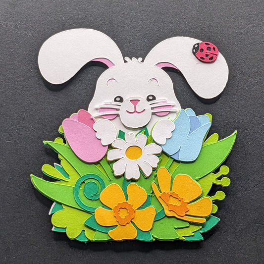 Spring Bloom Bunny: A 3-Inch Layered Cardstock Magnet