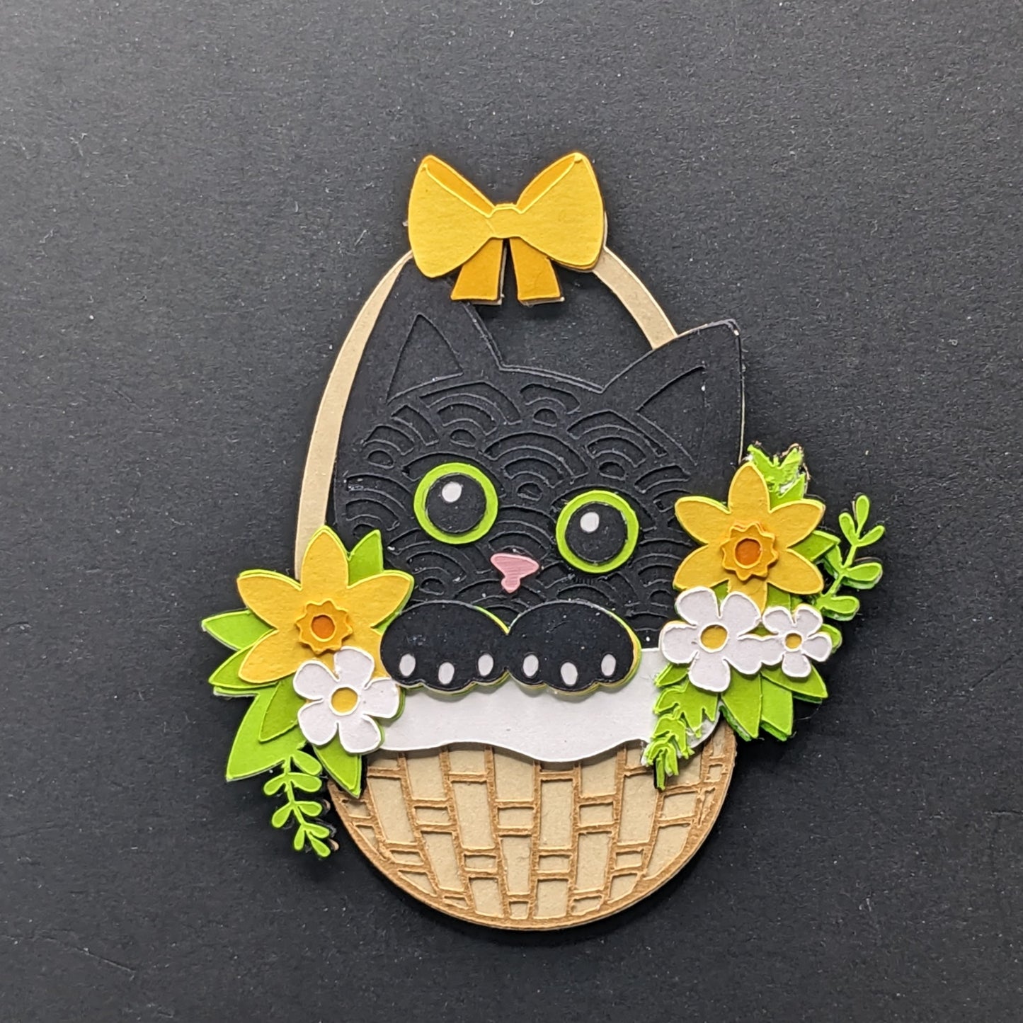 Spring Basket Buddies: 3-Inch Layered Cardstock Dog and Cat Magnet