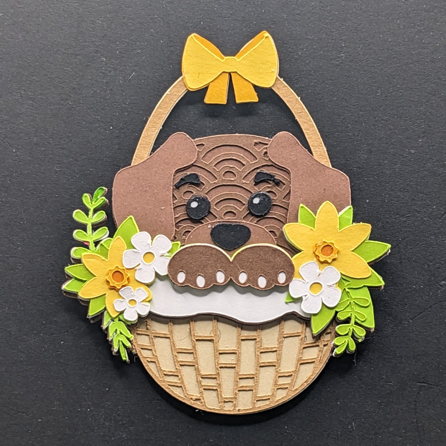 Spring Basket Buddies: 3-Inch Layered Cardstock Dog and Cat Magnet