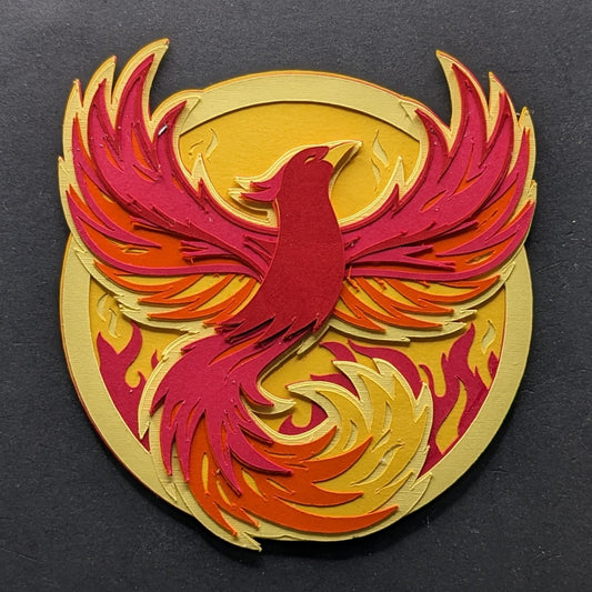 Golden Blaze: A 3.5-Inch Phoenix Magnet