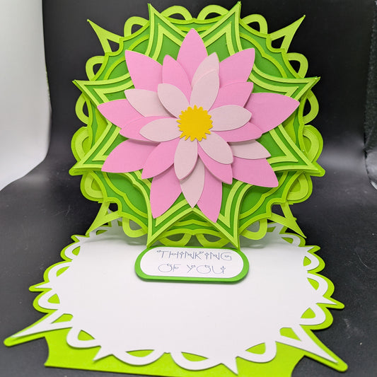 Elegant Water Lily Easel Fold Greeting Card