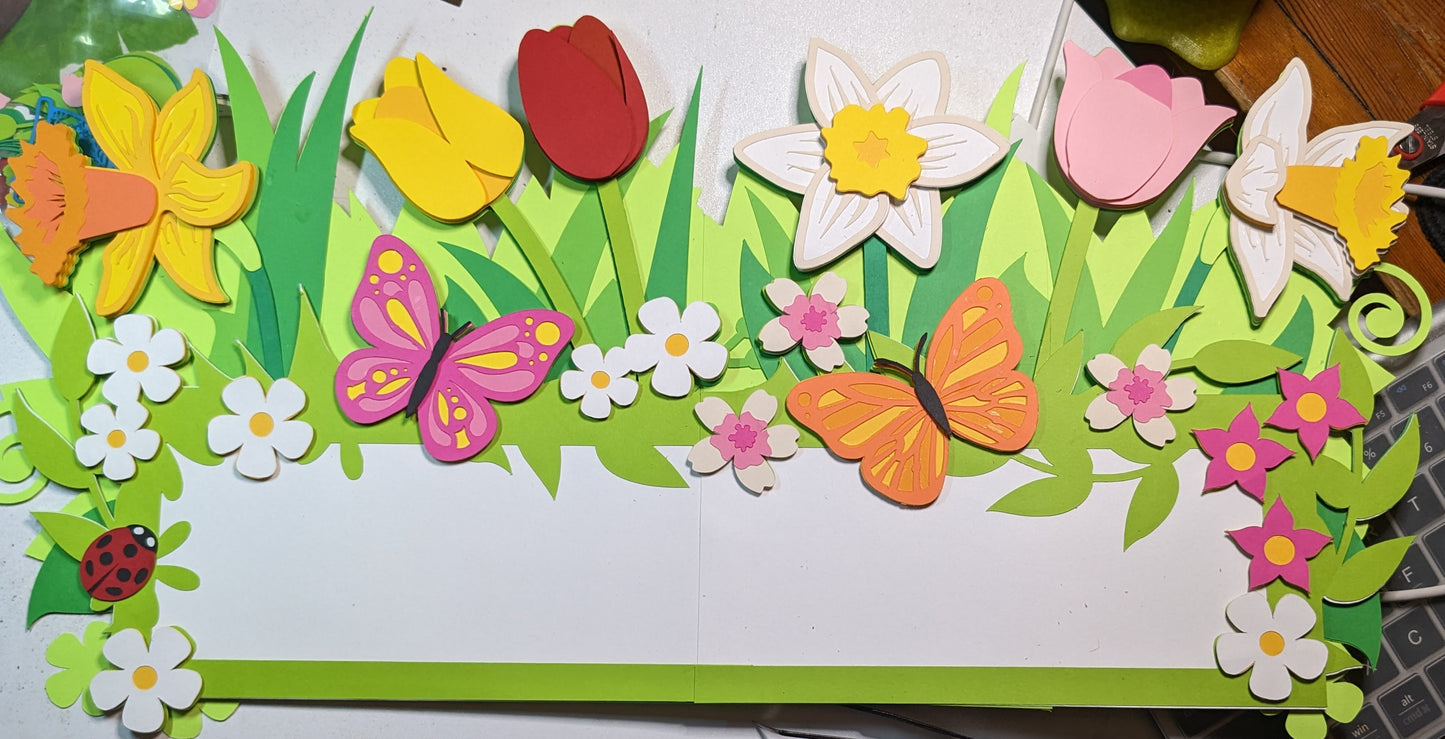 Bring Back Spring in Style! Personalized 10x20-Inch Layered Cardstock Spring Flower Wall Art