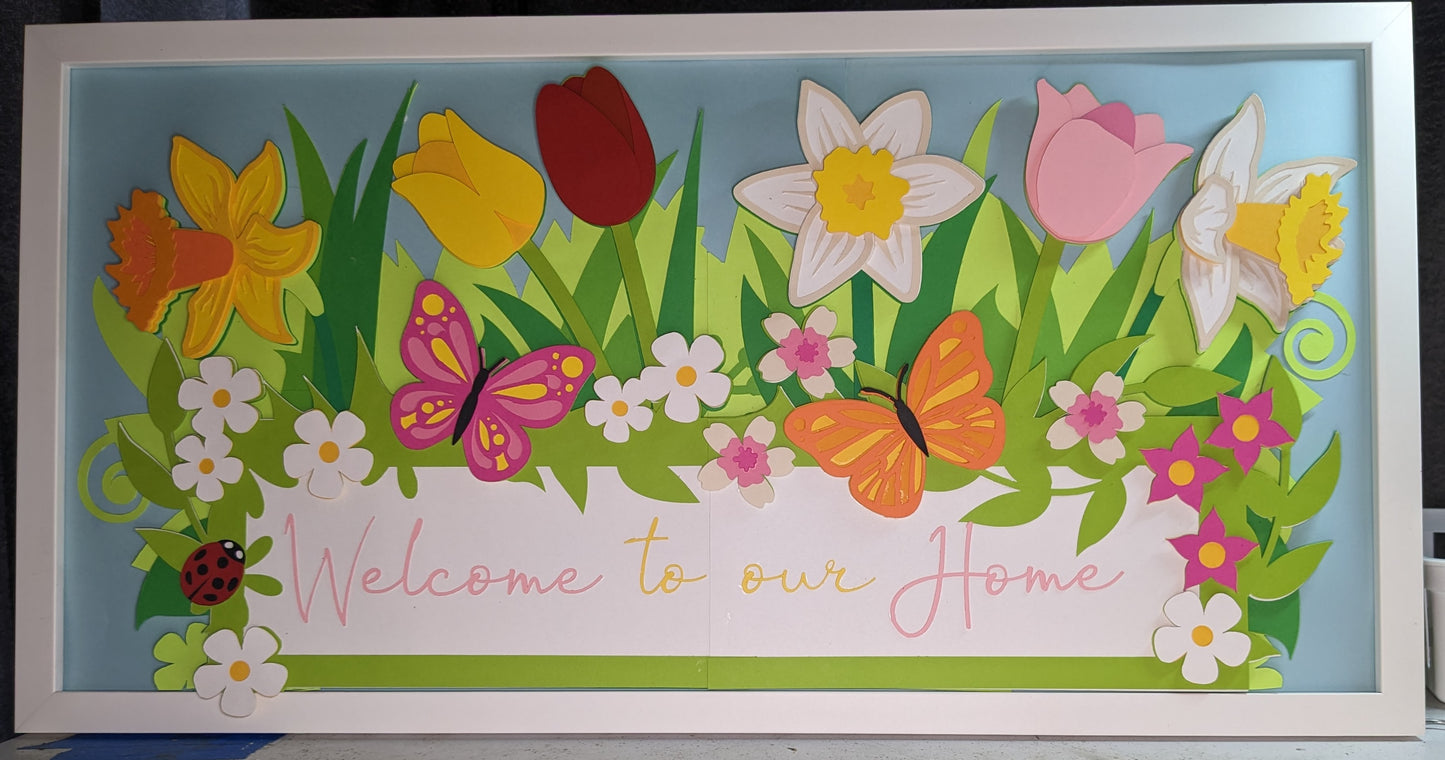 Bring Back Spring in Style! Personalized 10x20-Inch Layered Cardstock Spring Flower Wall Art