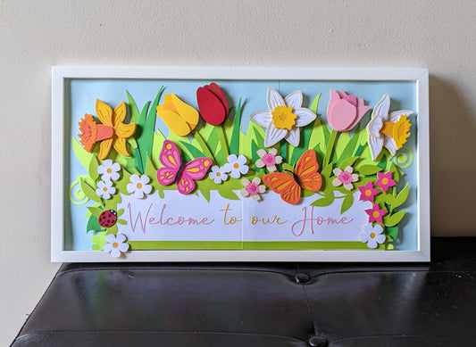 Bring Back Spring in Style! Personalized 10x20-Inch Layered Cardstock Spring Flower Wall Art