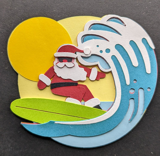 Surfing Santa Magnet