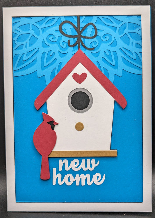 New Home Birdhouse Layered Cardstock Card