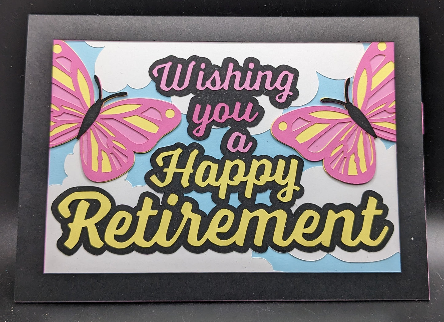 Happy Retirement Layered Cardstock Card