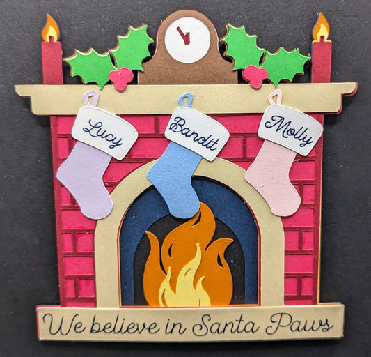 Christmas Family Stocking Fireplace Magnet