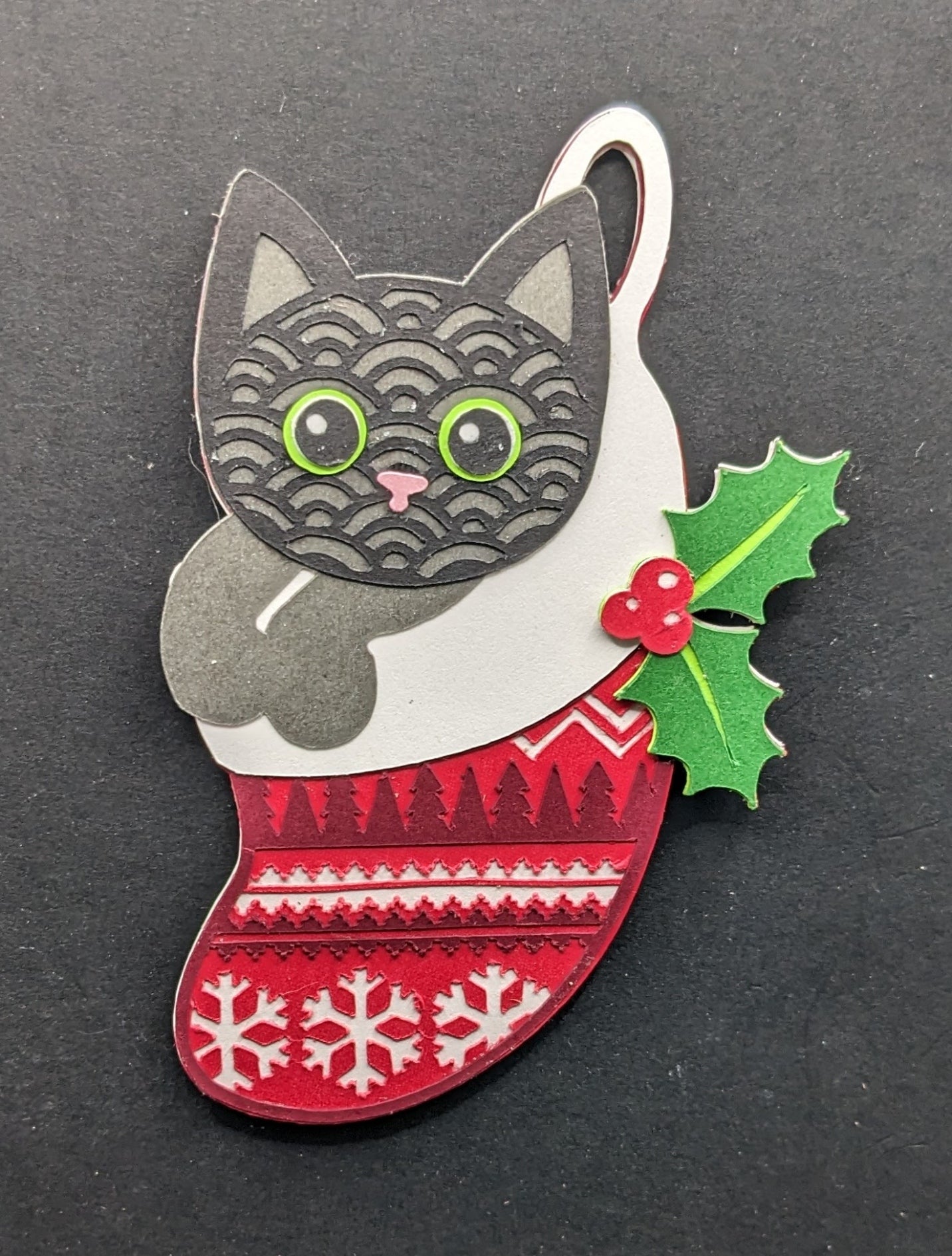 Dog & Cat in Christmas Stocking Magnet