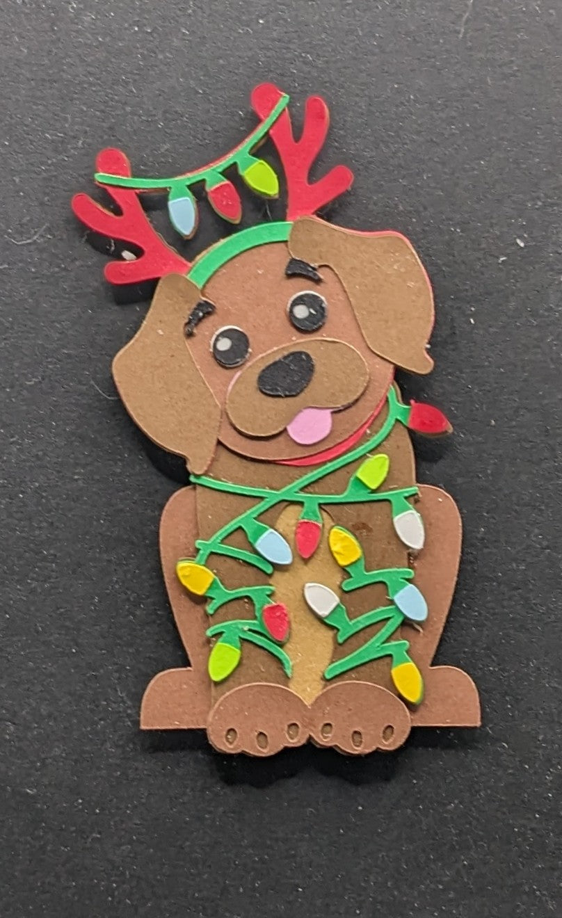 Tangled Up Christmas Dog & Cat Magnet