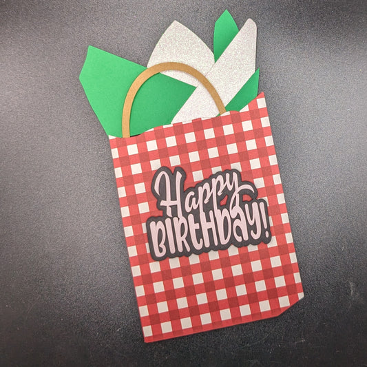 Gift Bag Surprise: 3D Layered Cardstock Gift Card Holder with Tissue Paper