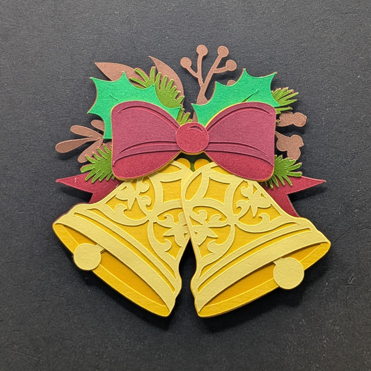 Enchanting Holiday Bells Layered Cardstock Magnet