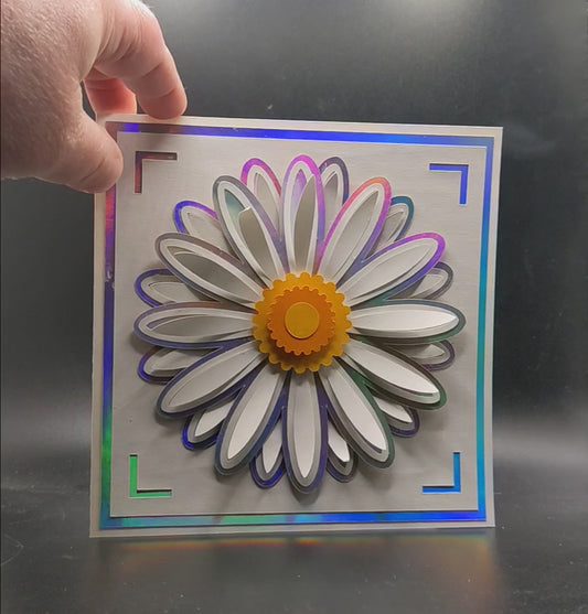 3d flower card