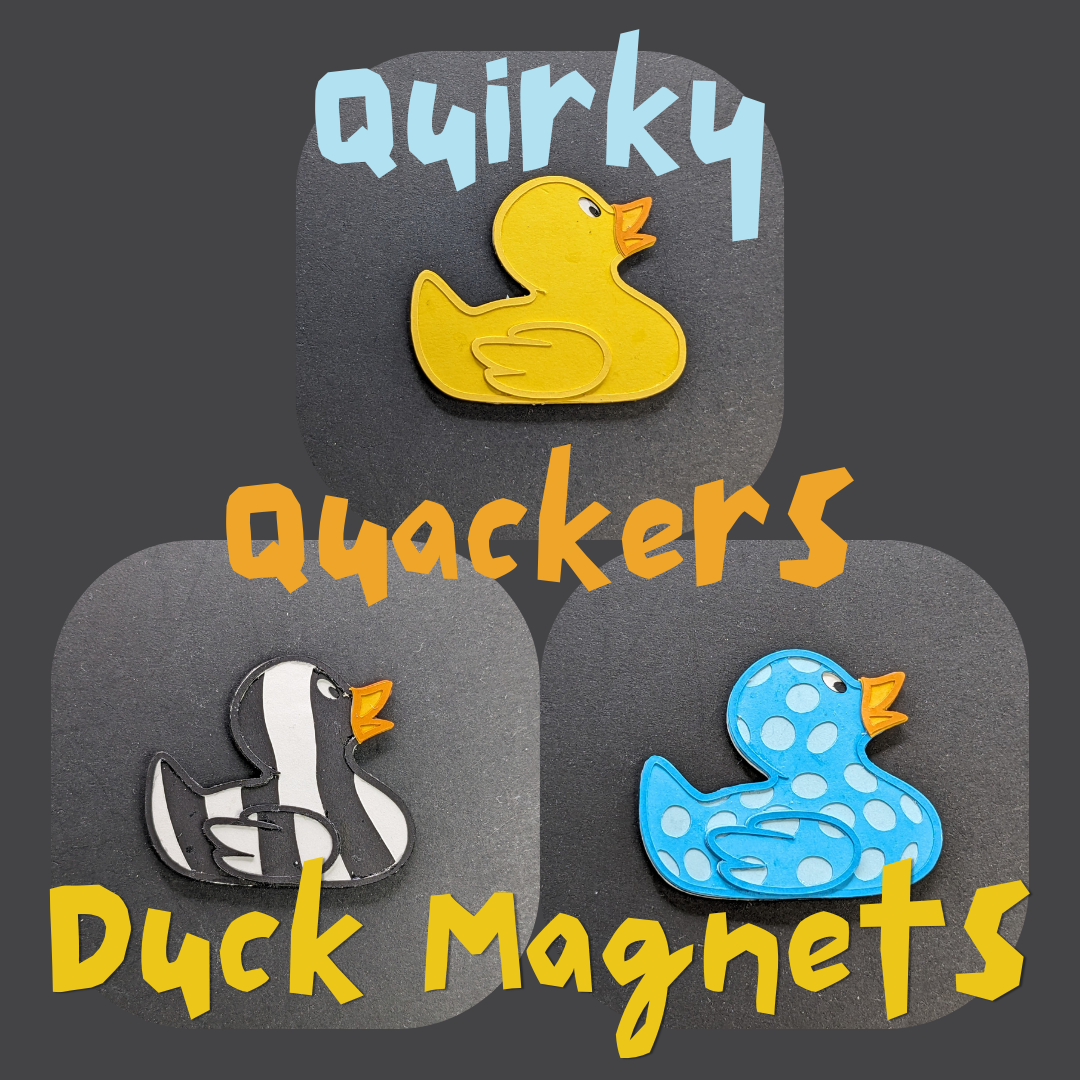 Quirky Quacker: Charming 2.3-Inch Layered Cardstock Duck Magnet