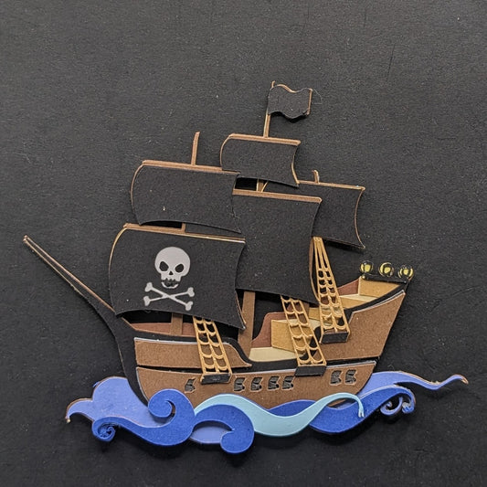 Ahoy, Mini Matey! - 3” Layered Cardstock Pirate Ship Magnet