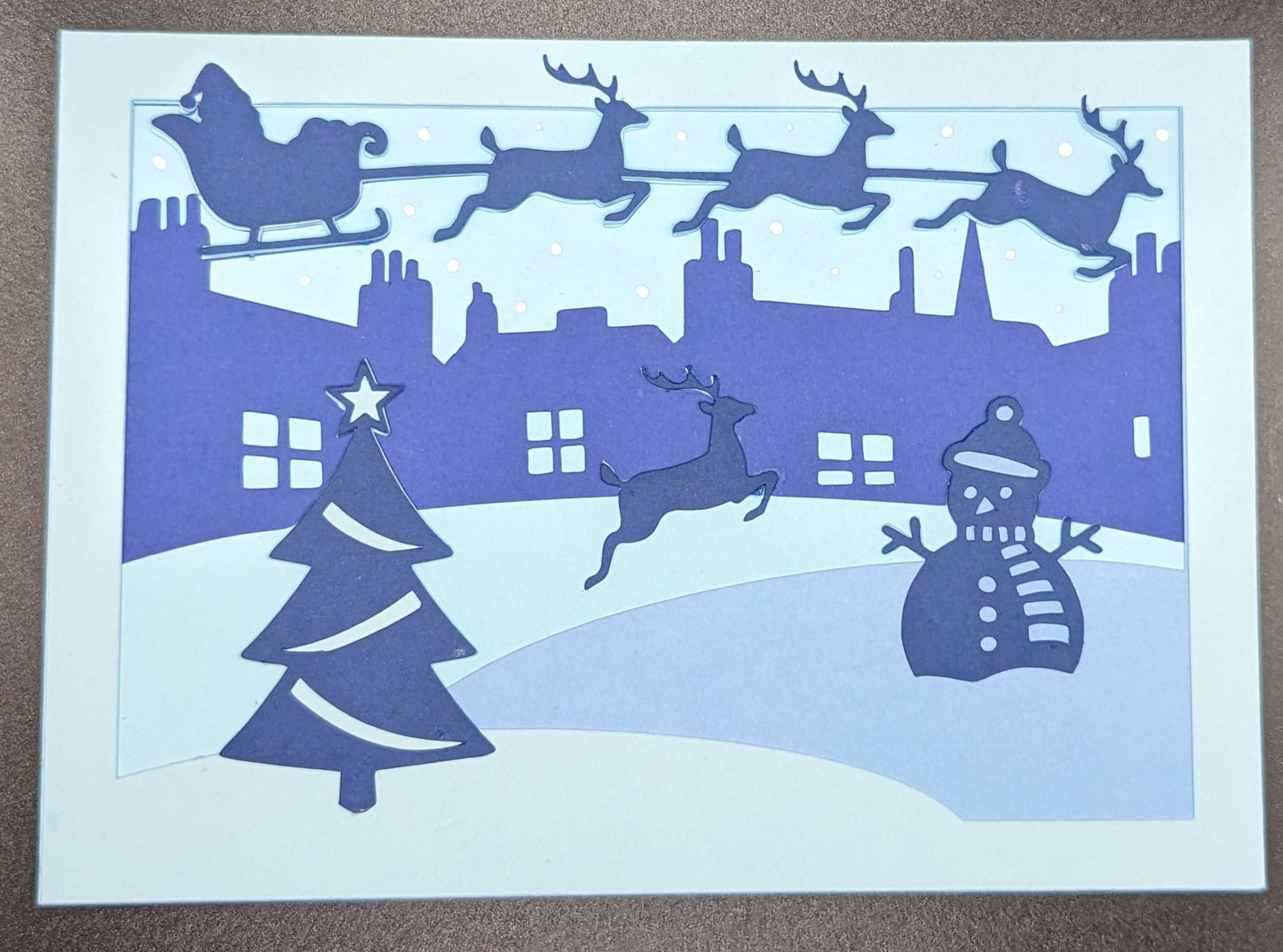 Blue Christmas Layered Cardstock Card