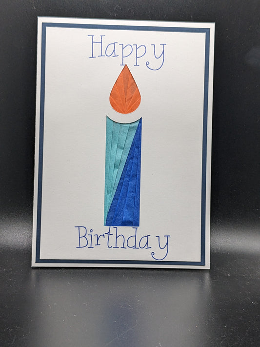 Happy Birthday Candle Iris Card