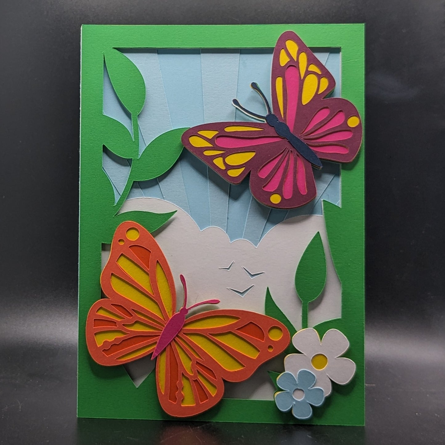 Fluttering Elegance: 3D Layered Butterfly Card