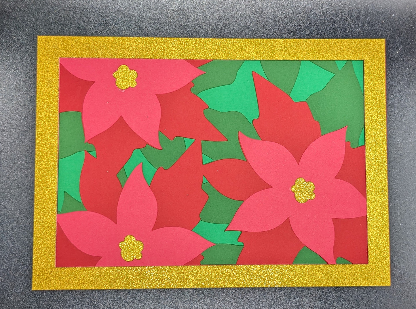 Poinsettia Layered Cardstock Card