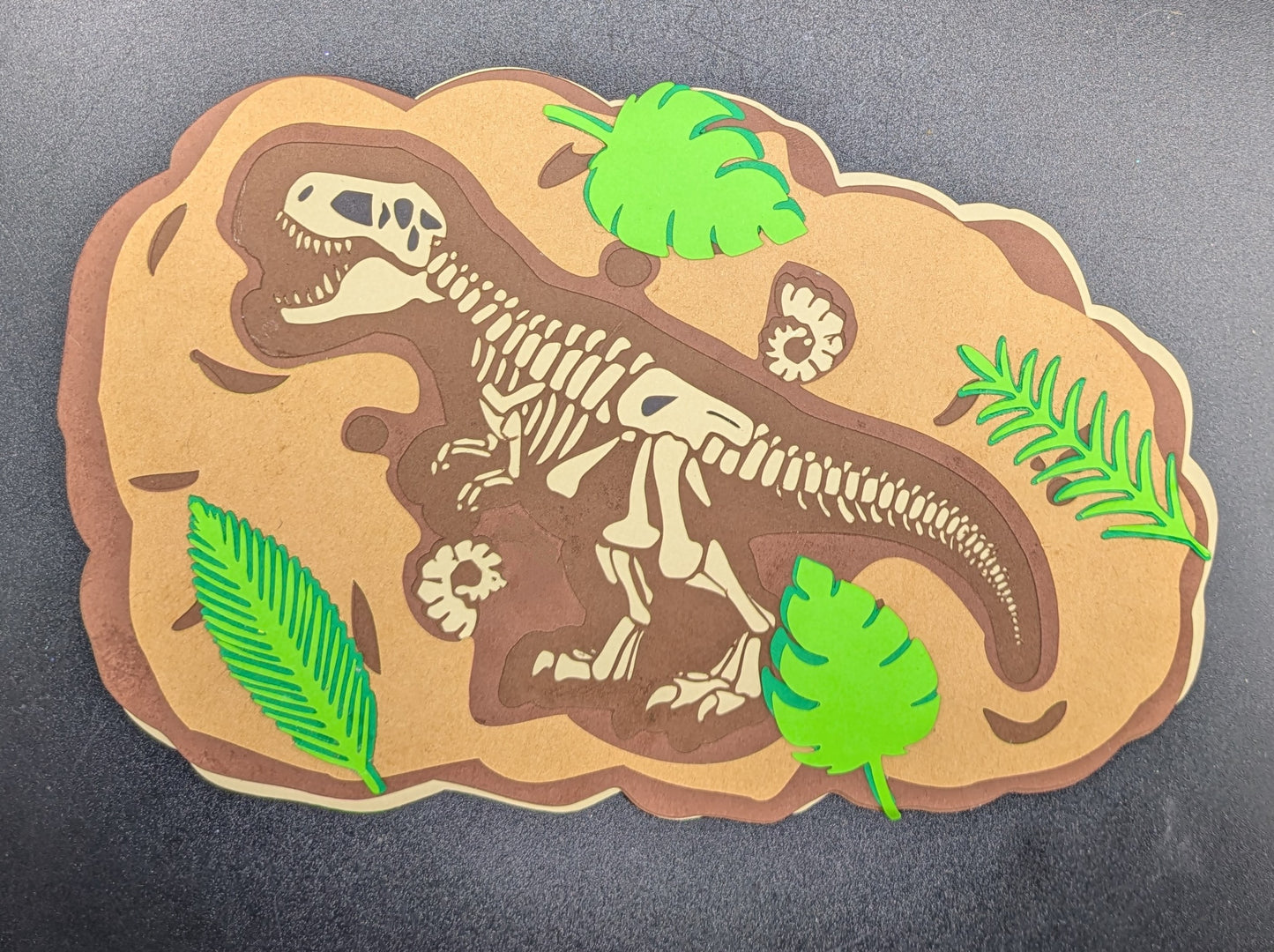 Prehistoric Majesty - 3D Layered Cardstock T-Rex Display Card