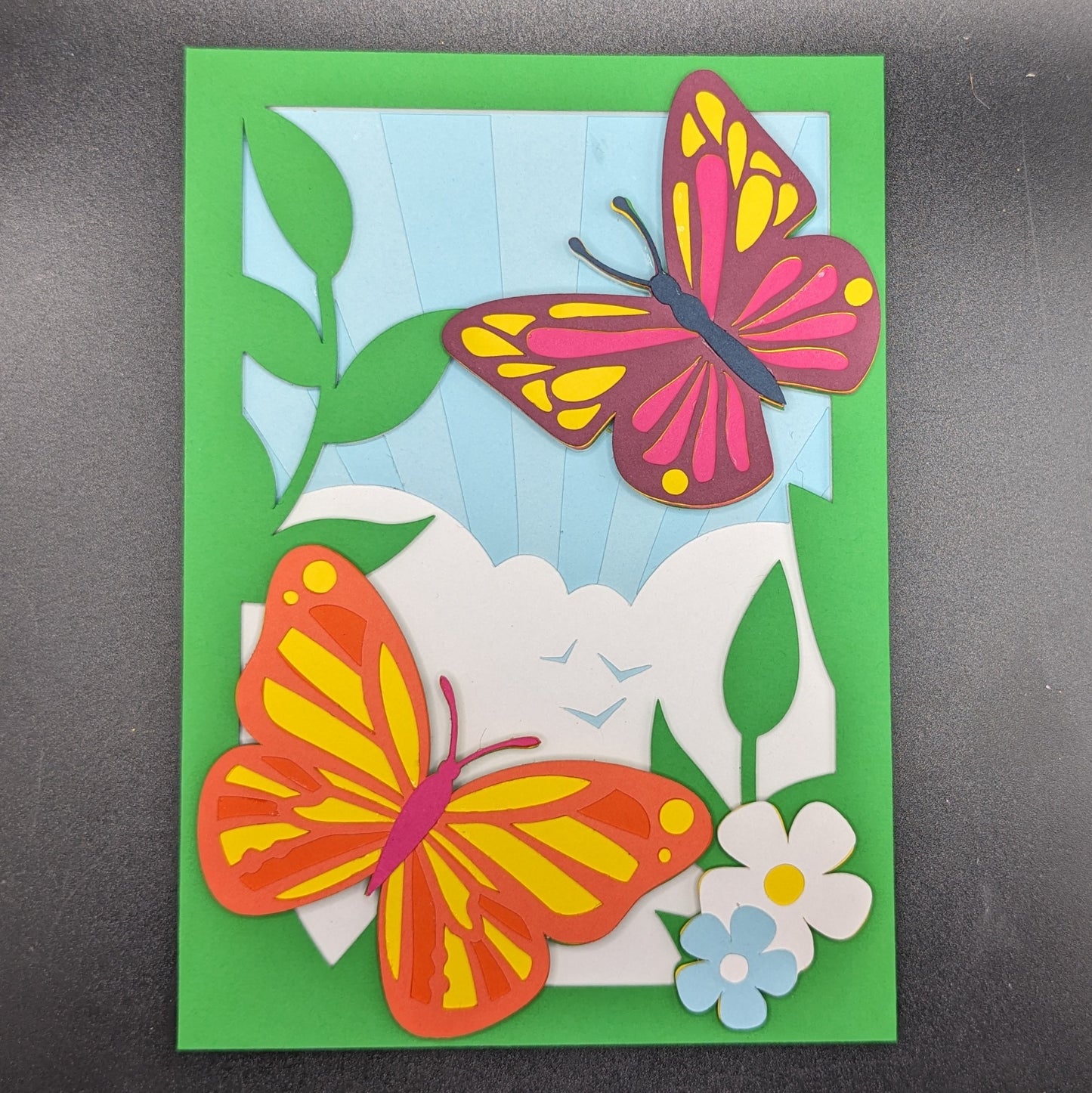 Fluttering Elegance: 3D Layered Butterfly Card