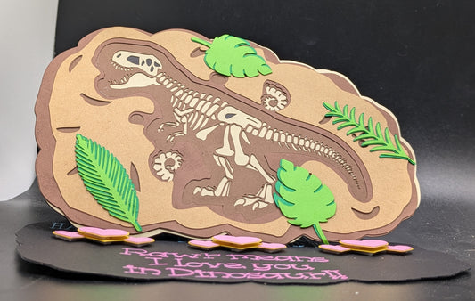 Prehistoric Majesty - 3D Layered Cardstock T-Rex Display Card