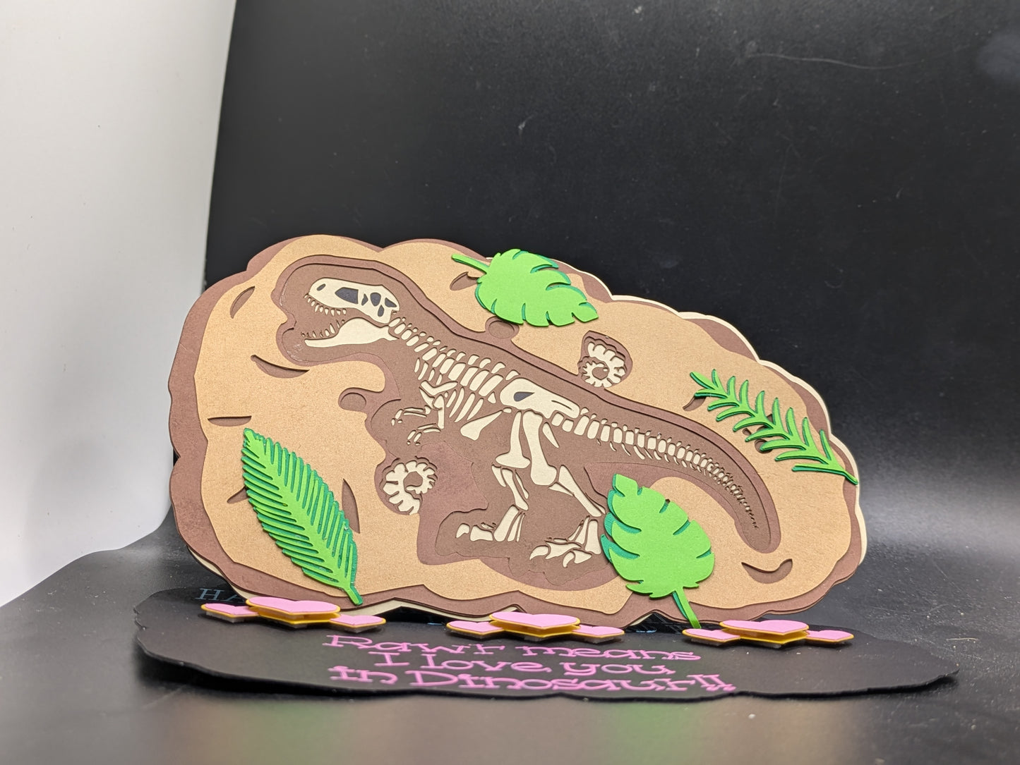 Prehistoric Majesty - 3D Layered Cardstock T-Rex Display Card