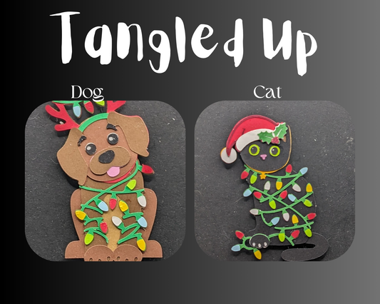 Tangled Up Christmas Dog & Cat Magnet