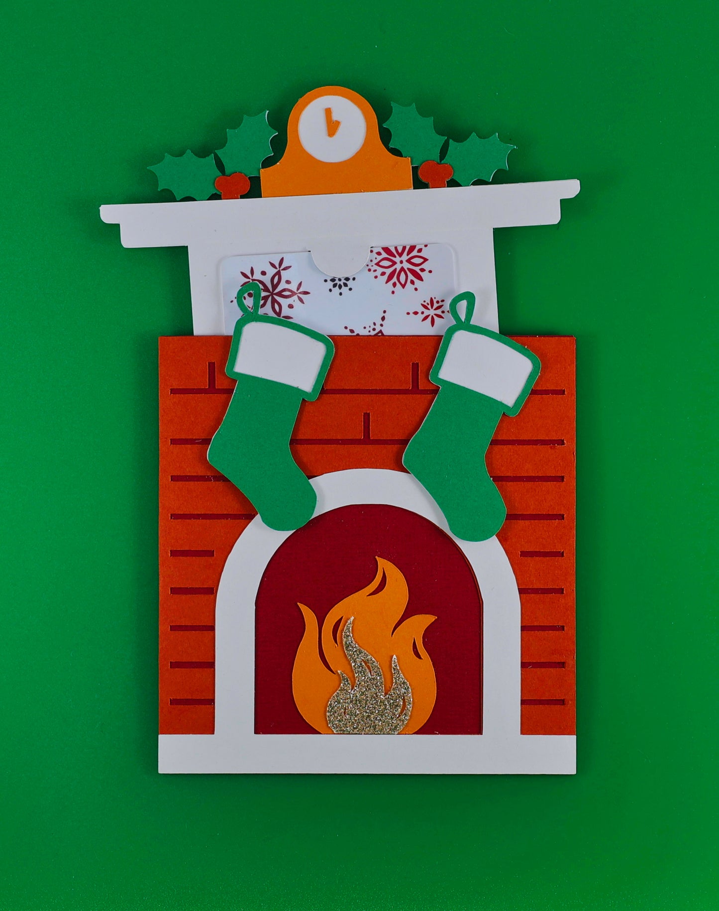 Holiday Fireplace Gift Card Holder