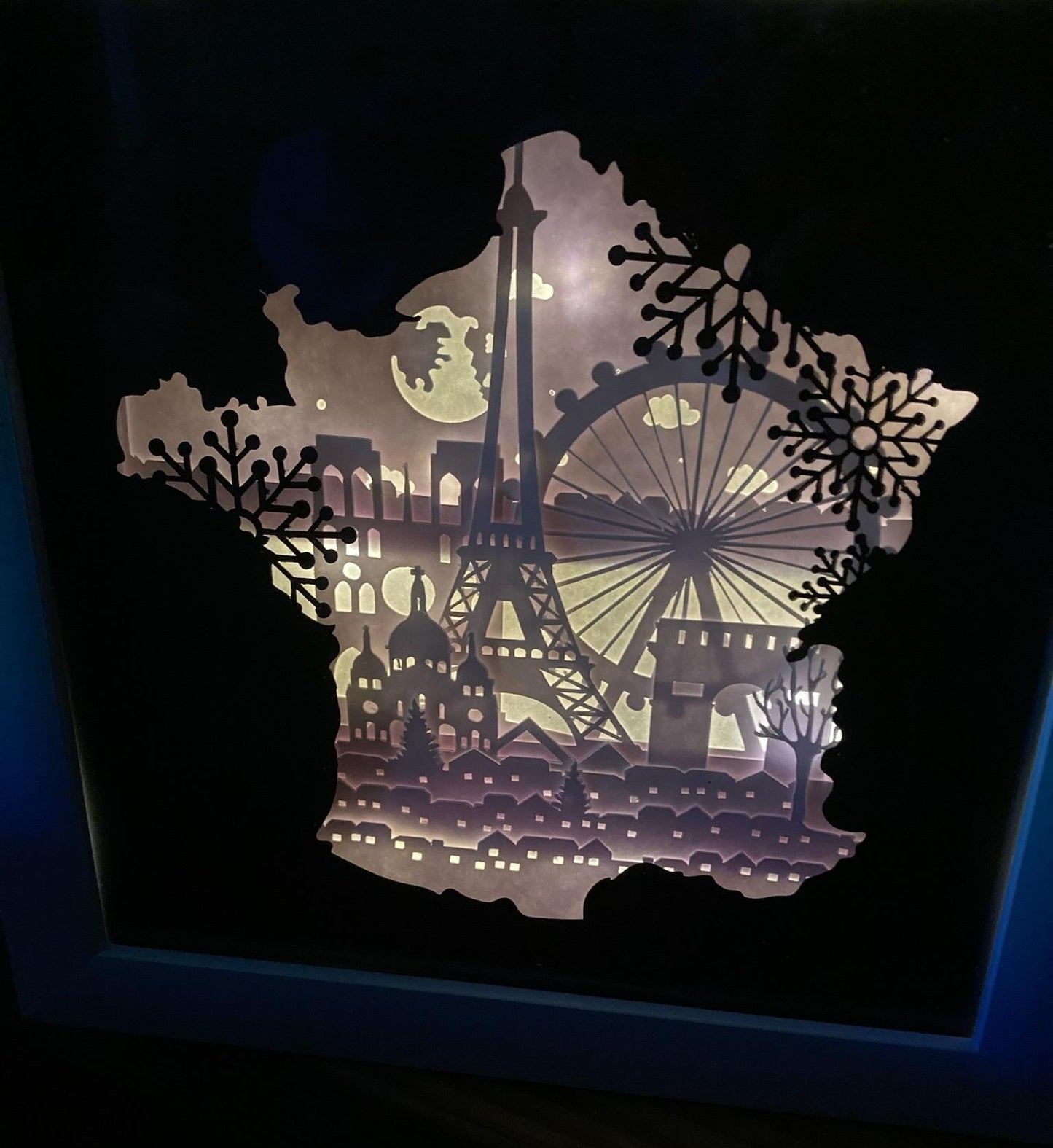 Lighted Paris Shadowbox