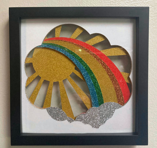 Rainbow Sparkles Shadow box