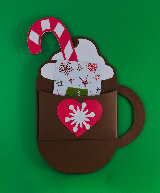 Hot Chocolate and Candy Cane Gift Card Holder